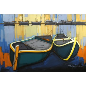 Salman Farooqi, 36 x 54 Inch, Acrylic on Canvas, Seascape Painting, AC-SF-238